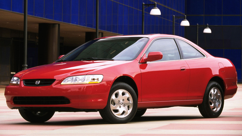 Red 2000 Honda Accord parked