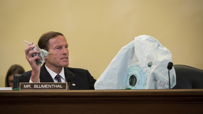 Senator Richard Blumenthal with Takata airbag inflator