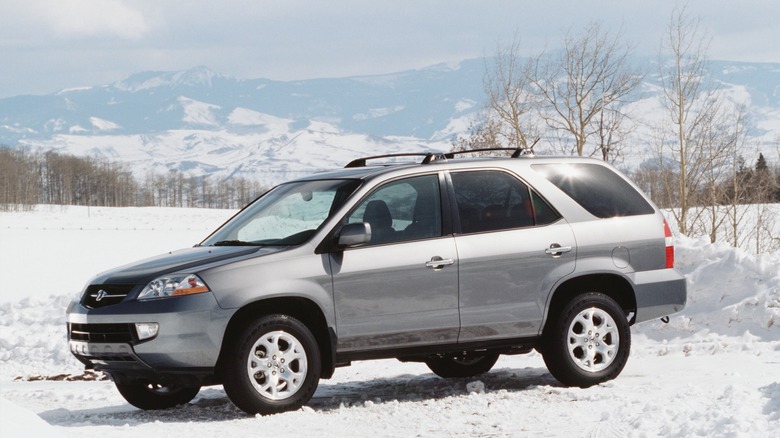 2001 Acura MDX snowy backdrop