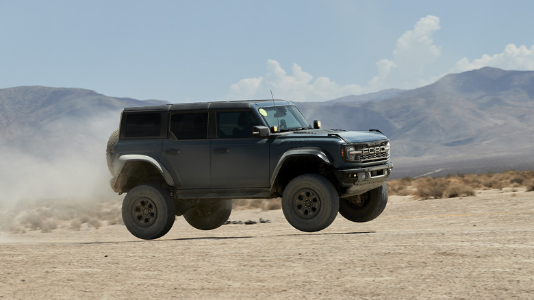 2022 Ford Bronco Raptor jump.