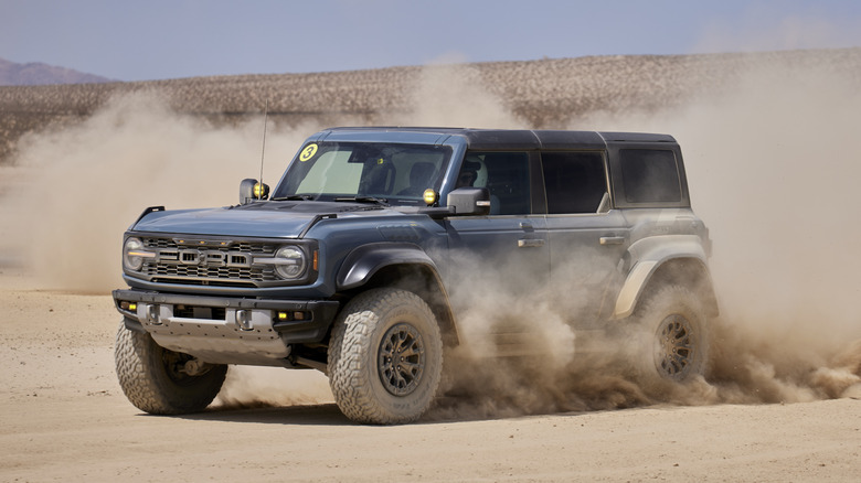 2022 Ford Bronco Raptor desert driving.