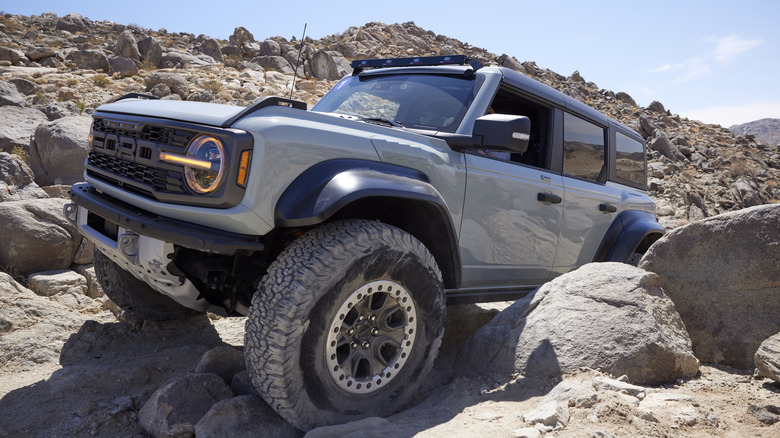 2022 Ford Bronco Raptor rock crawling.