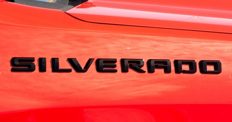 Silverado logo on truck