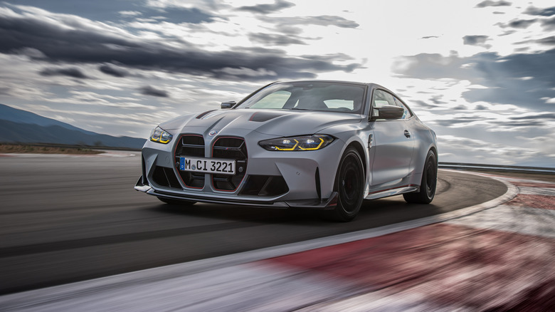 BMW M4 CSL cornering on track