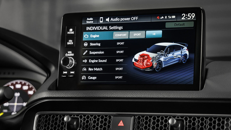 Civic Type R's touchscreen