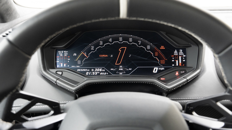 Lamborghini Huracán Tecnica gauge cluster