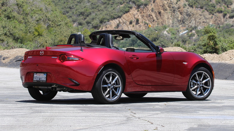 2023 Mazda MX-5 Miata, rear in Soul Red