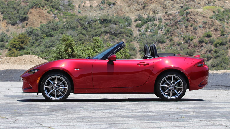 2023 Mazda MX-5 Miata in Soul Red, profile