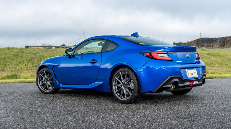 2023 Subaru BRZ rear three-quarter in blue