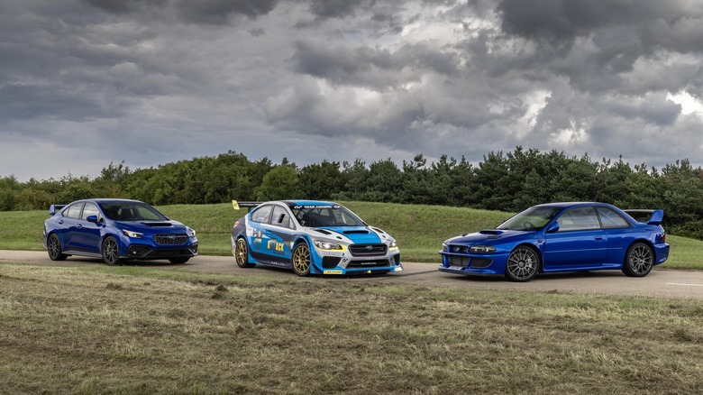 Prodrive P25 with the Isle of Man TT car and Prodrive WRX