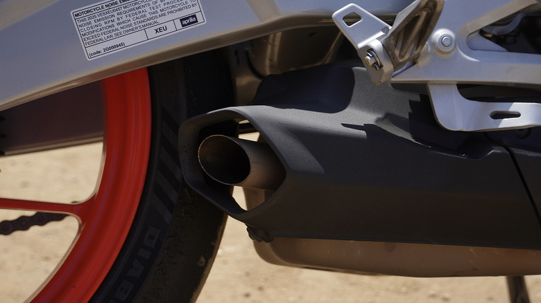 2025 Aprilia RS 457 exhaust detail