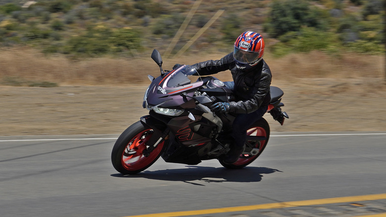 2025 Aprilia RS 457 ripping in Malibu