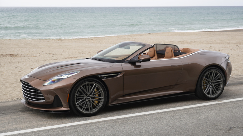 2024 Aston Martin DB12 Volante front three-quarters at Zuma Beach