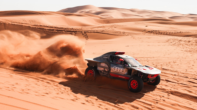 Audi RS Q e-tron driving in desert