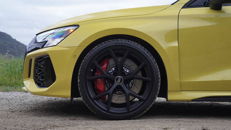 2024 Audi RS3 front wheel, brakes, and tire