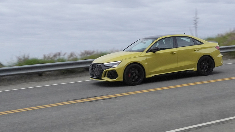 2024 Audi RS3 driving in Malibu