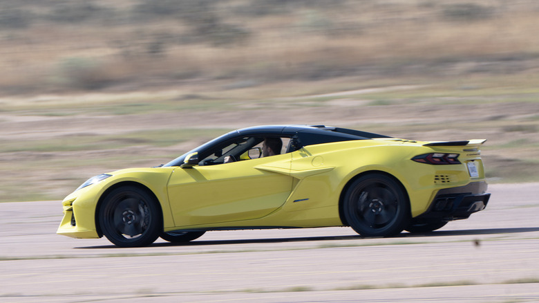 2024 Chevrolet Corvette E-Ray yellow motion blur