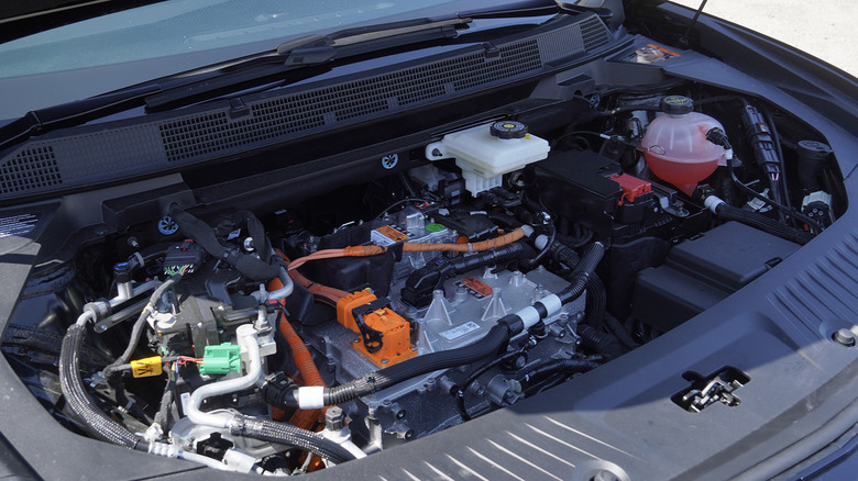 2024 Chevrolet Equinox EV front engine bay electric motor detail