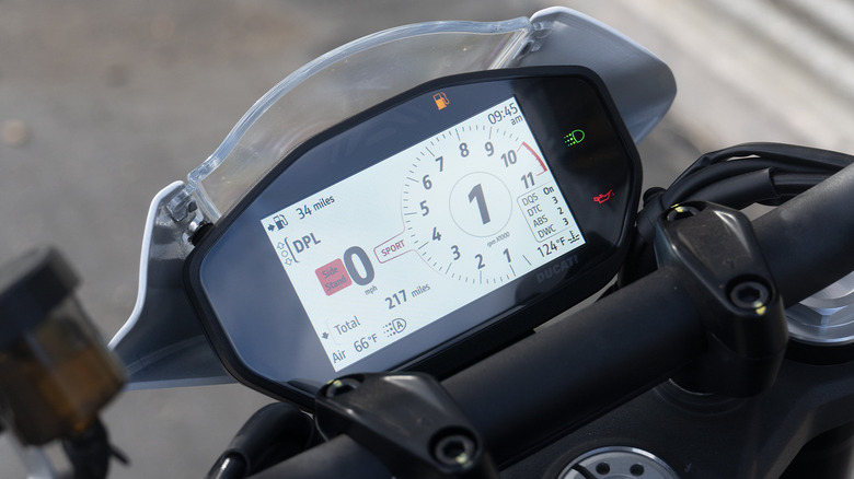 2024 Ducati Monster Plus digital gauge cluster home screen