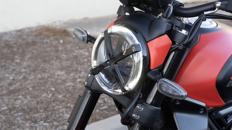 2024 Ducati Scrambler Full Throttle headlight with fake race tape X