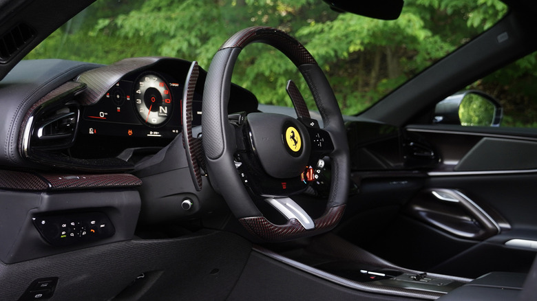 2024 Ferrari Purosangue steering wheel and dash detail