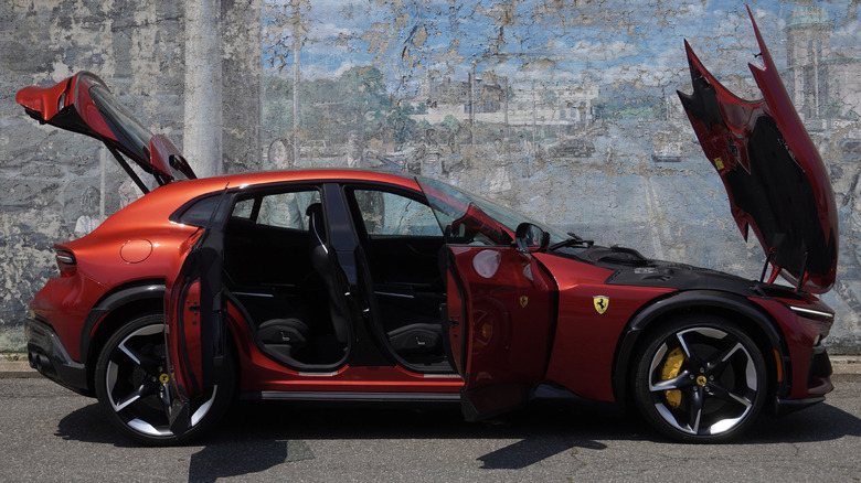 2024 Ferrari Purosangue with all doors and hood and trunk open