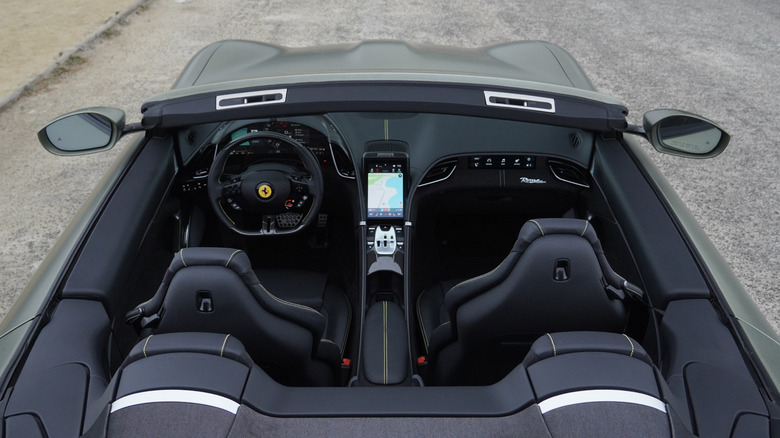 2024 Ferrari Roma Spider cockpit from above