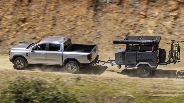 2024 Ford Ranger towing a trailer