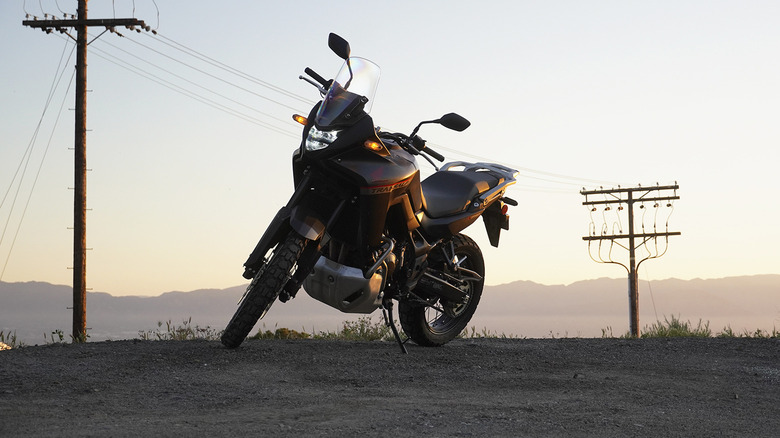 2024 Honda XL750 Transalp front three quarters above Los Angeles