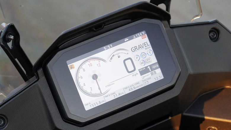 2024 Honda XL750 Transalp gauge cluster with Gravel ride moe