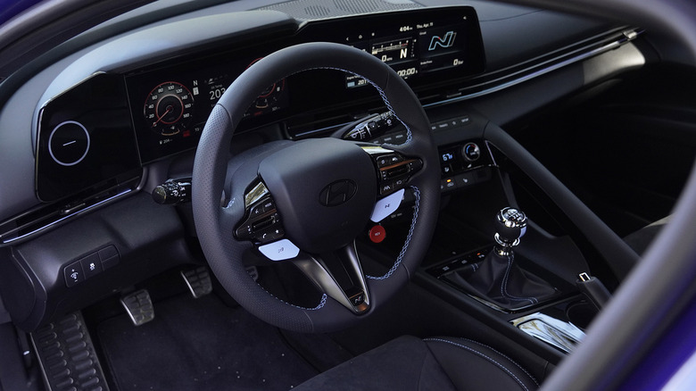 2024 Hyundai Elantra N steering wheel and dash detail