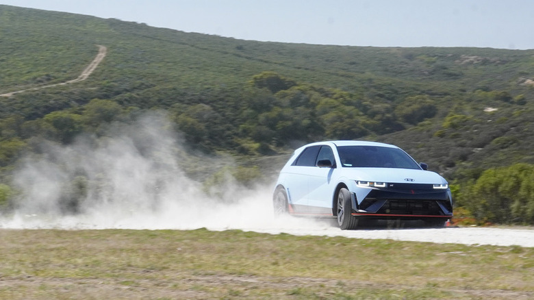 2024 Hyundai Ioniq 5 N drifting in the dirt