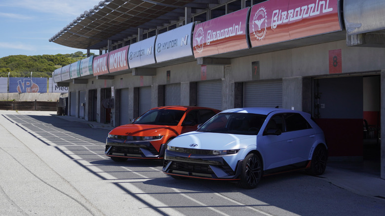 2024 Hyundai Ioniq 5 Ns parked in the paddock at Laguna Seca