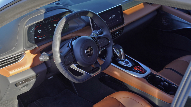 2024 Lotus Emira 2.0 Turbo steering wheel and dash