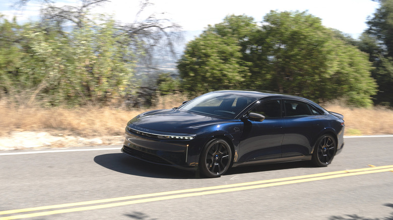 2024 Lucid Air Sapphire front three-quarters rolling