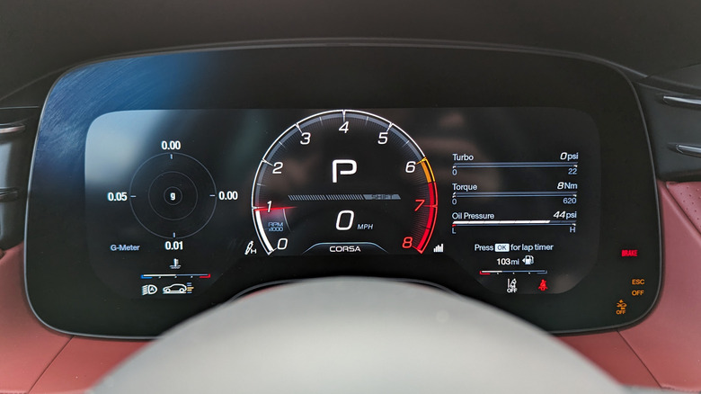 Drivers display in corsa mode