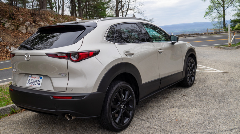 2024 Mazda CX-30 2.5 Turbo Premium Plus parked right rear three-quarter view