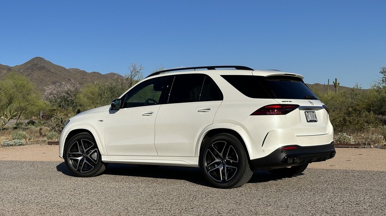 2024 Mercedes-AMG GLE 53 in white, rear view