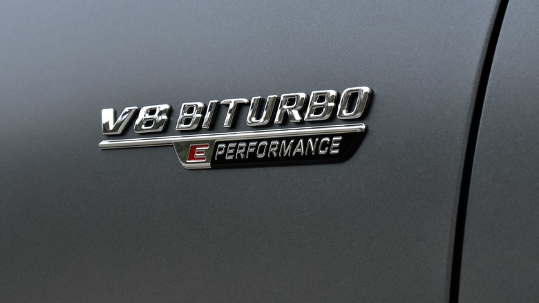 2024 Mercedes-AMG S63 E Performance Biturbo badge.