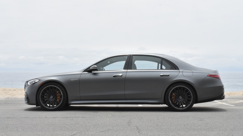 2024 Mercedes-AMG S63 E Performance profile view.