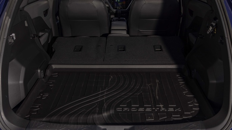 2024 Subaru Crosstrek cargo area with rear seats folded flat