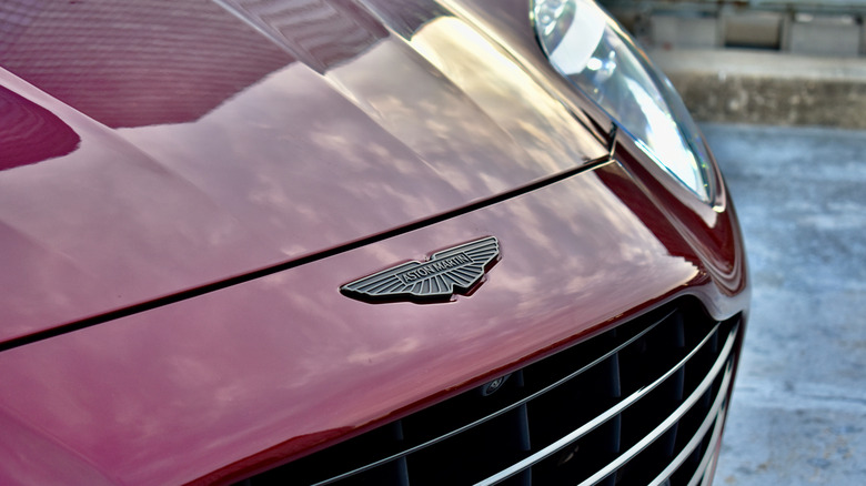 2025 Aston Martin DB12 badge.