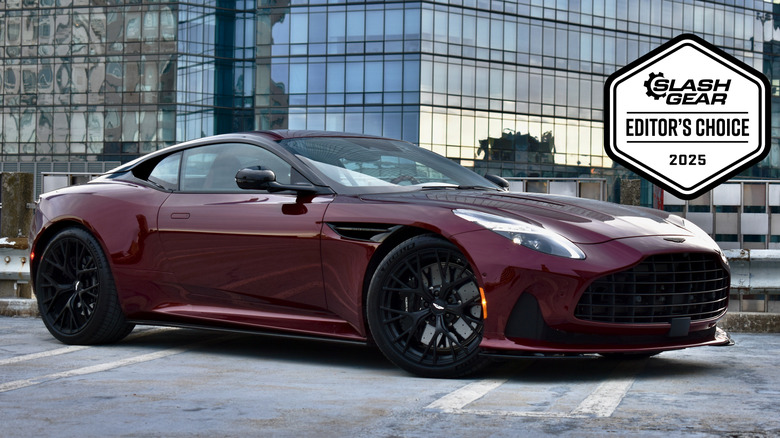 2025 Aston Martin DB12 front three quarter view.