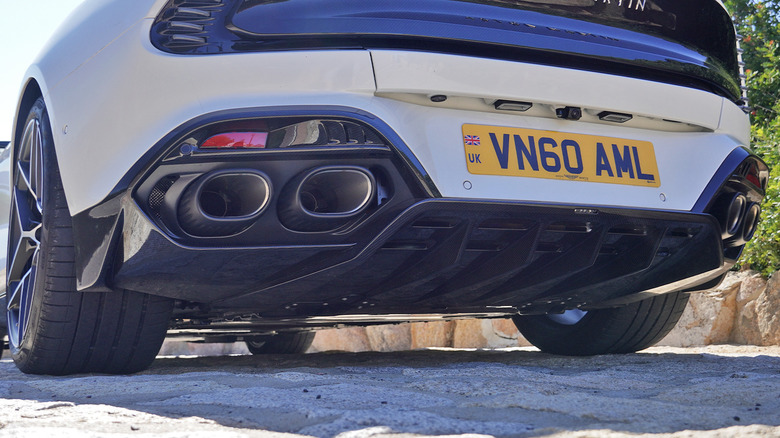 2025 Aston Martin Vanquish exhaust and diffuser detail