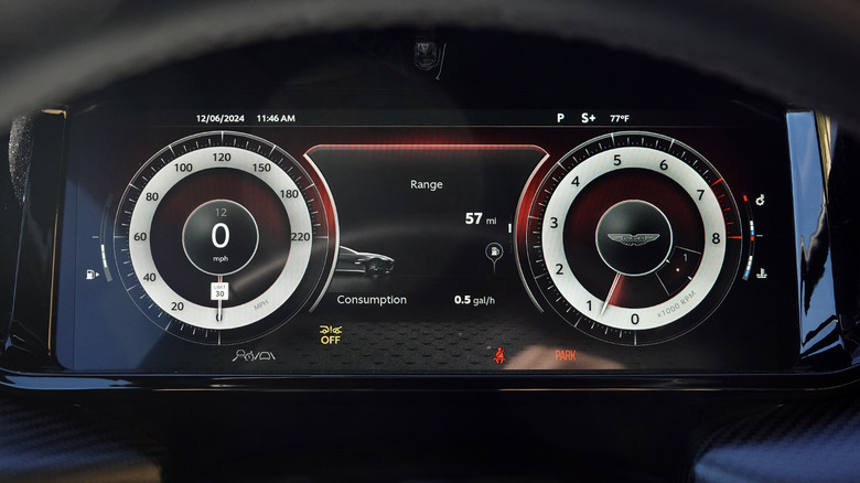 2025 Aston Martin Vantage gauge cluster detail