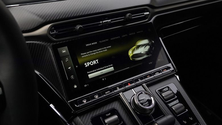 2025 Aston Martin Vantage infotainment touchscreen