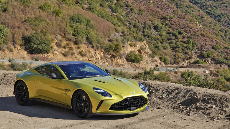 2025 Aston Martin Vantage front three-quarters on Latigo Canyon