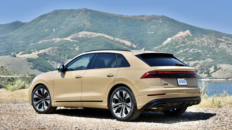 2024 Audi Q8 rear quarter view.