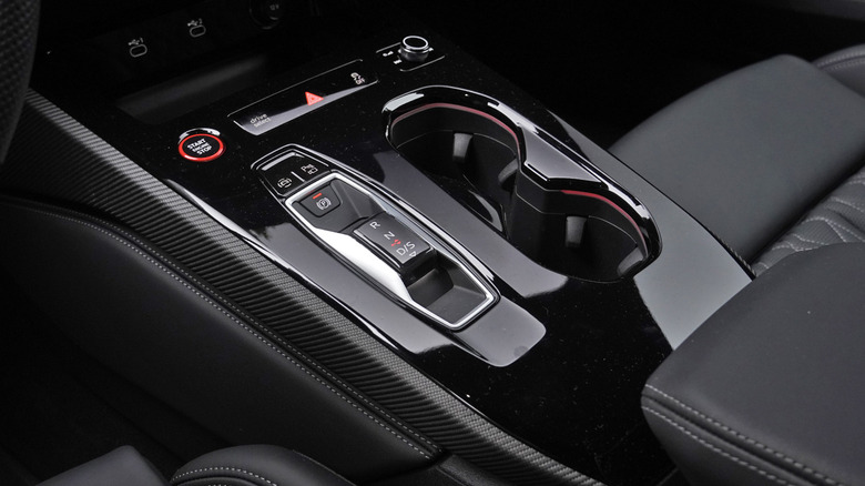 2025 Audi S5 Sedan center console with piano black plastic