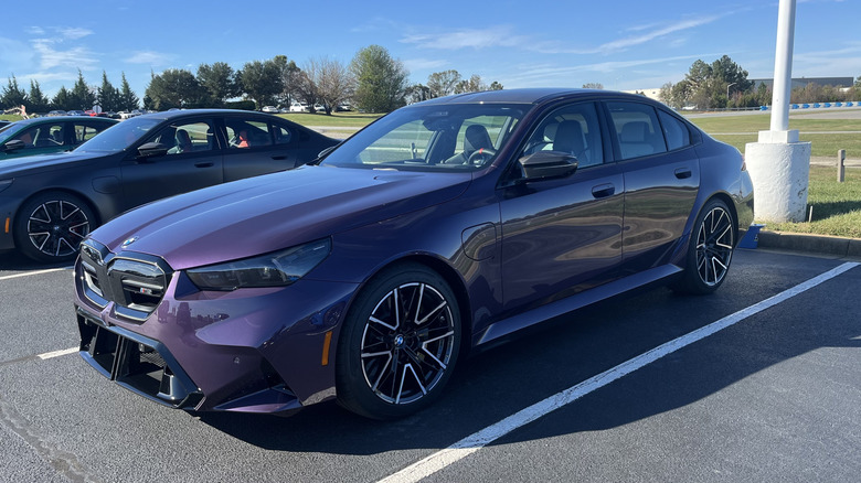 BMW M5 in parking lot